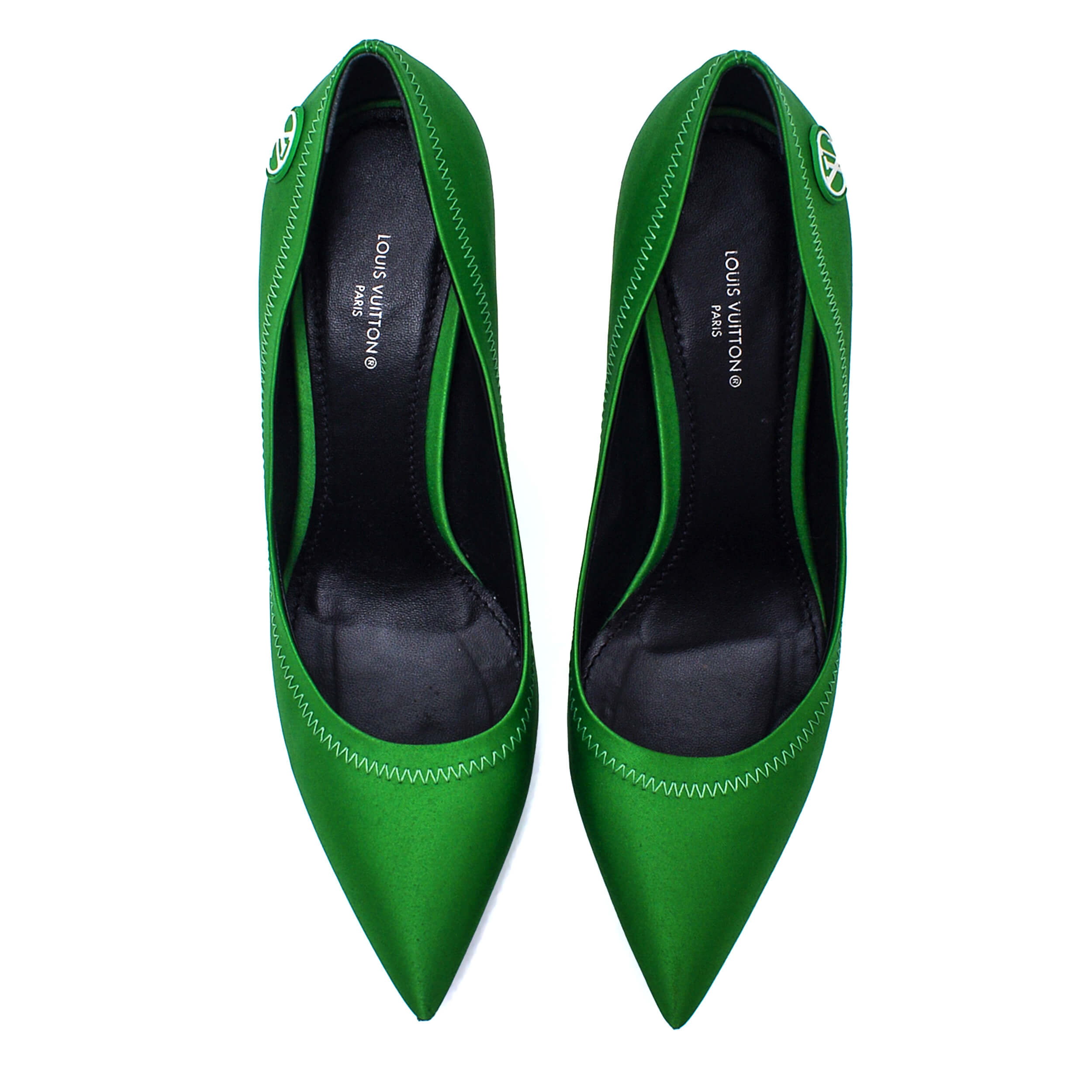 Louis Vuitton - Green Satin Archlight Pumps / 38